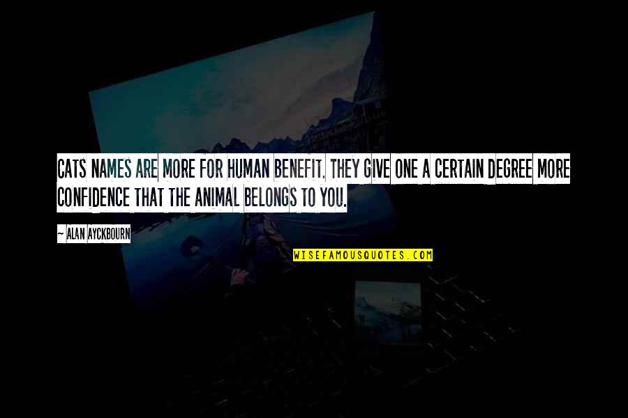 Cat Vs Human Quotes By Alan Ayckbourn: Cats names are more for human benefit. They Cat Vs Human Quotes By Alan Ayckbourn: Cats names are more for human benefit. They