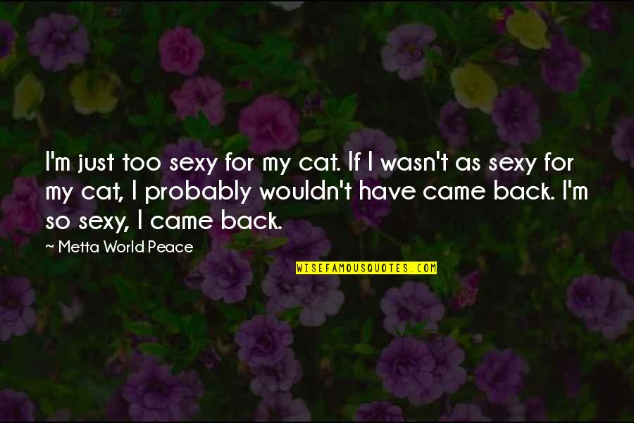 Cat World Quotes By Metta World Peace: I'm just too sexy for my cat. If Cat World Quotes By Metta World Peace: I'm just too sexy for my cat. If