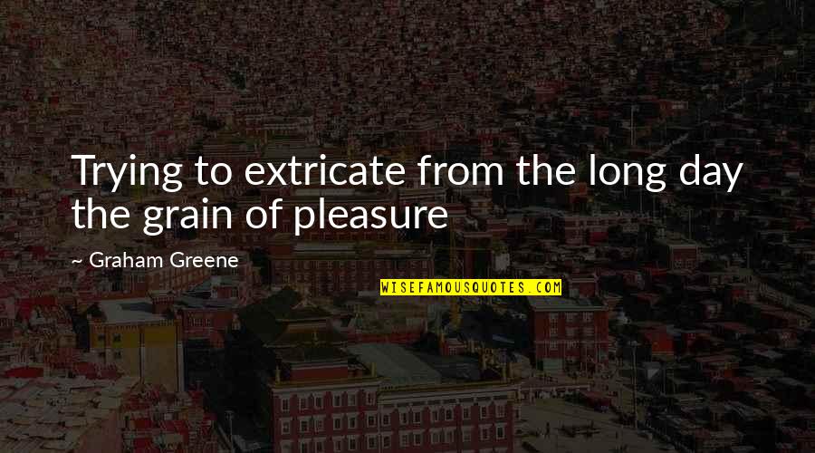 Cataleptic Quotes By Graham Greene: Trying to extricate from the long day the