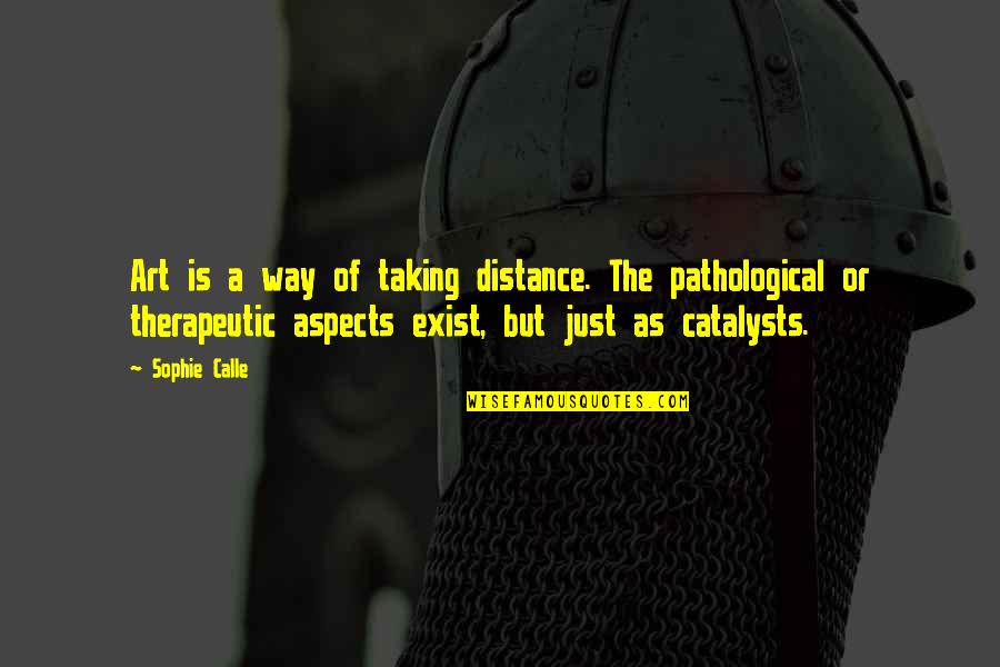 Catalysts Quotes By Sophie Calle: Art is a way of taking distance. The