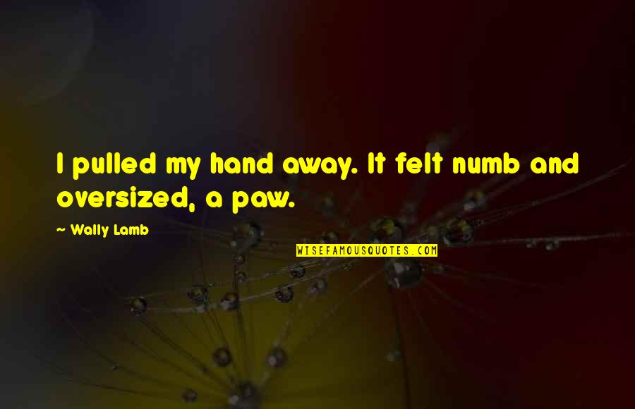 Cataphatic Meditation Quotes By Wally Lamb: I pulled my hand away. It felt numb