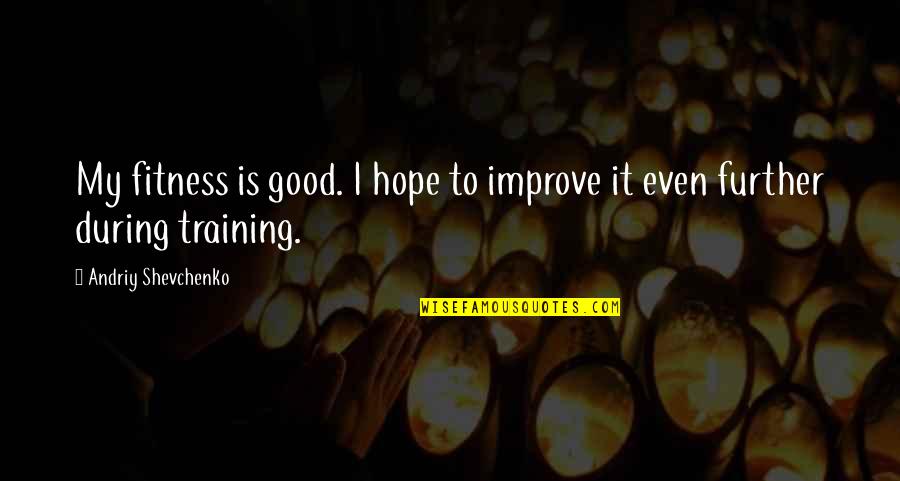 Catastrophism Theory Quotes By Andriy Shevchenko: My fitness is good. I hope to improve Catastrophism Theory Quotes By Andriy Shevchenko: My fitness is good. I hope to improve