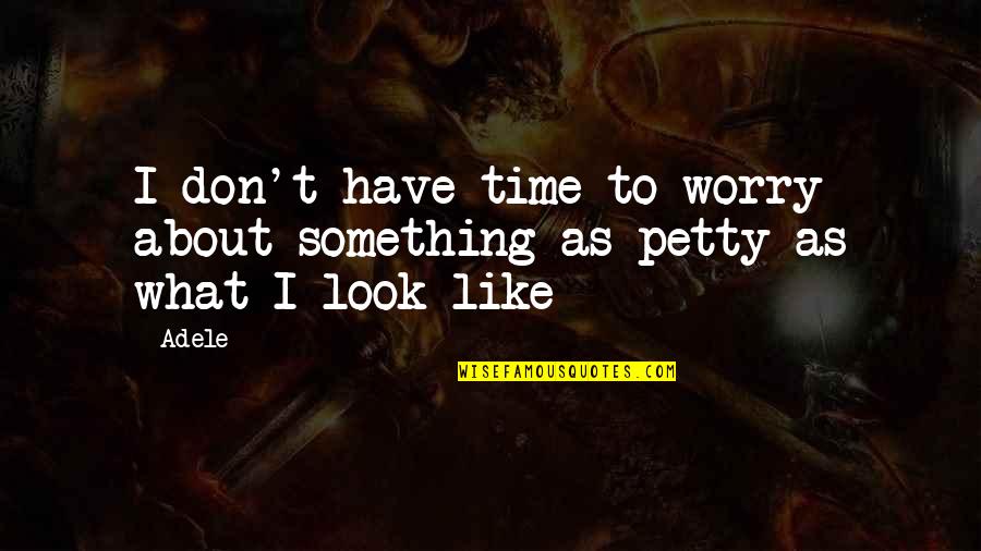Catawampus Quotes By Adele: I don't have time to worry about something