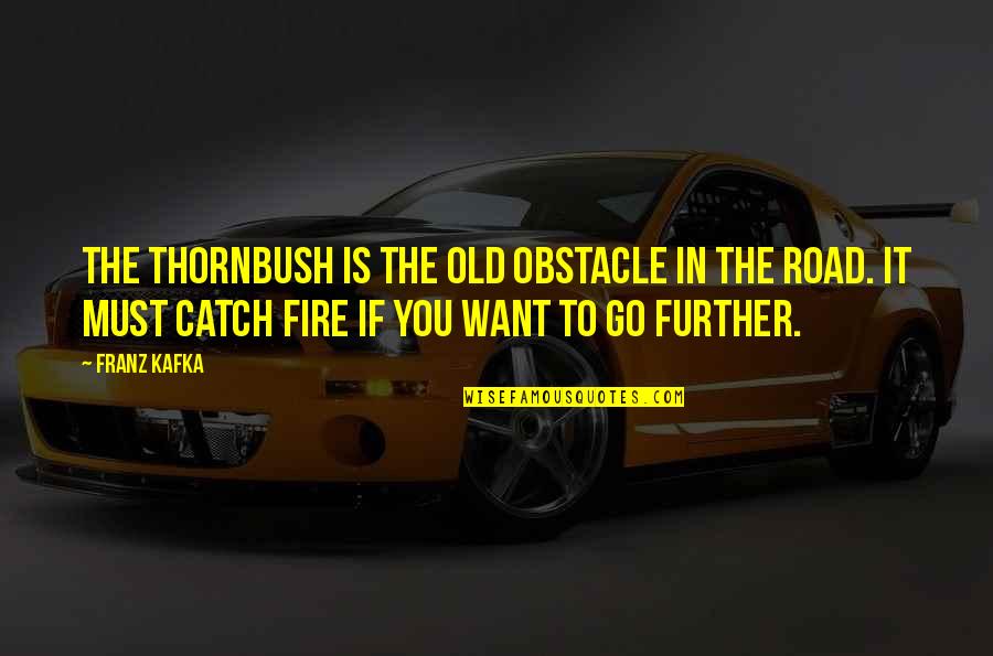 Catch Fire Quotes By Franz Kafka: The thornbush is the old obstacle in the