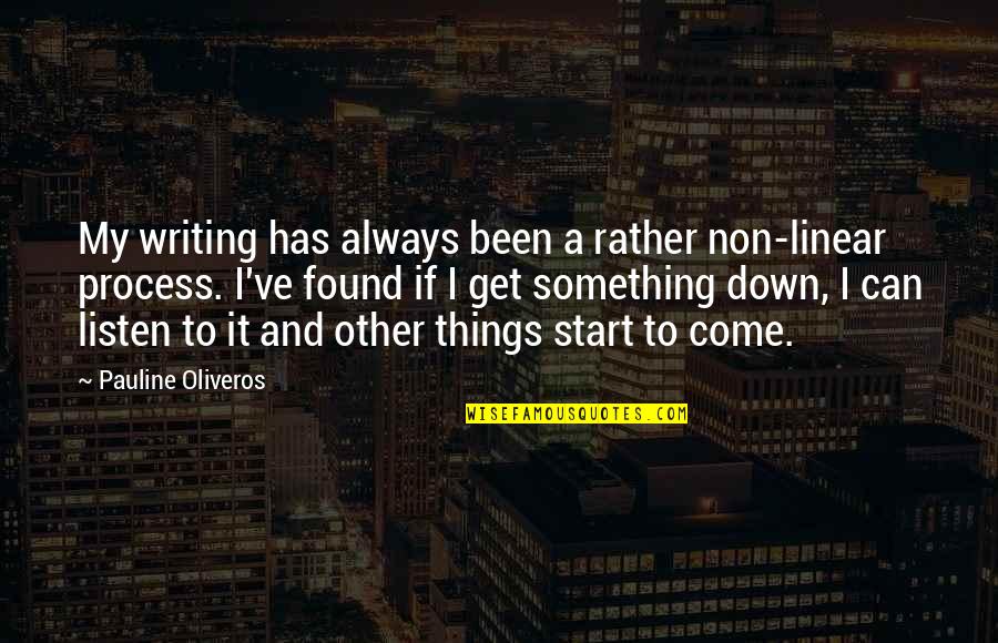 Catch His Attention Quotes By Pauline Oliveros: My writing has always been a rather non-linear