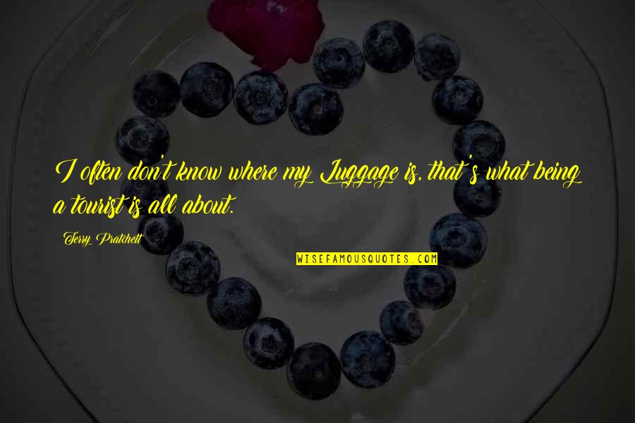 Catching Fire Peeta Quotes By Terry Pratchett: I often don't know where my Luggage is,