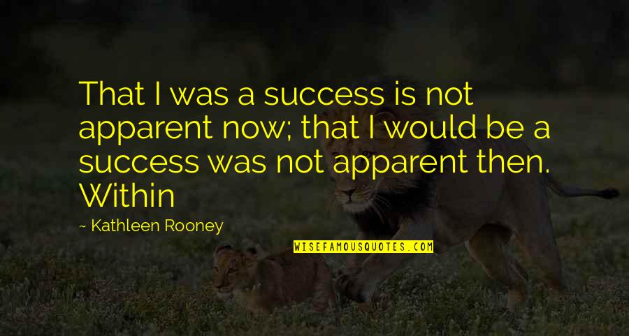 Catchphrase Quotes By Kathleen Rooney: That I was a success is not apparent