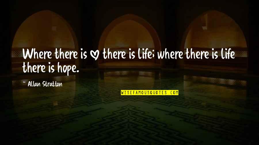 Catchy Bank Quotes By Allan Stratton: Where there is love there is life; where