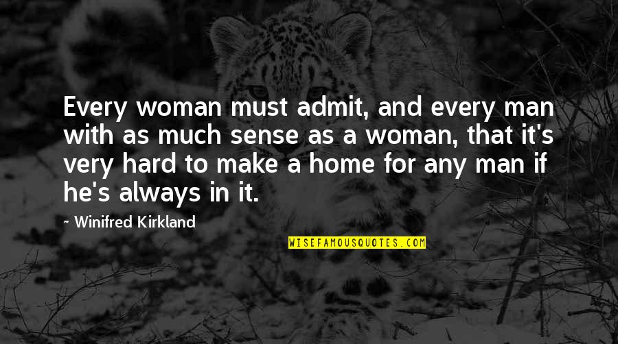 Catchy Famous Quotes By Winifred Kirkland: Every woman must admit, and every man with