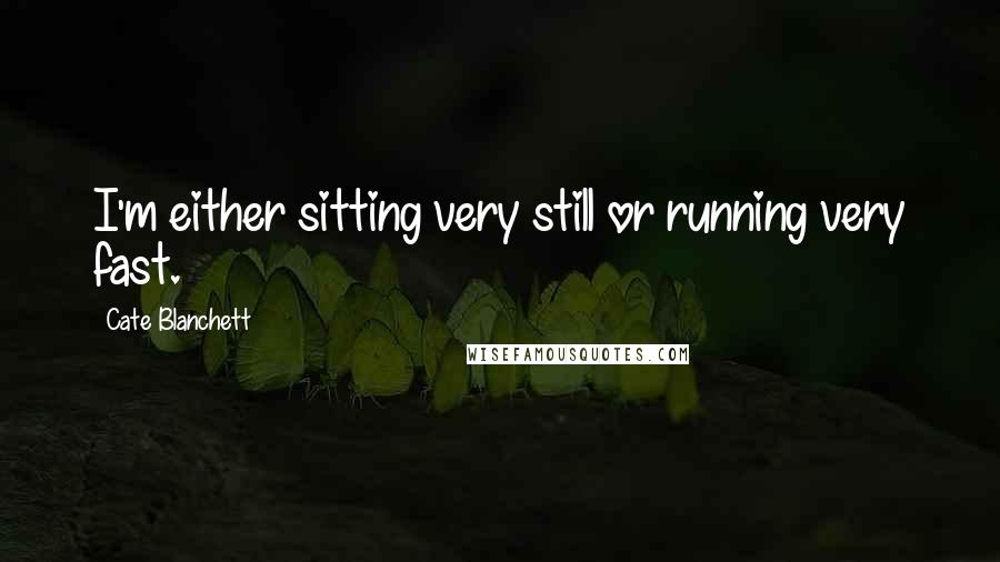 Cate Blanchett quotes: I'm either sitting very still or running very fast.