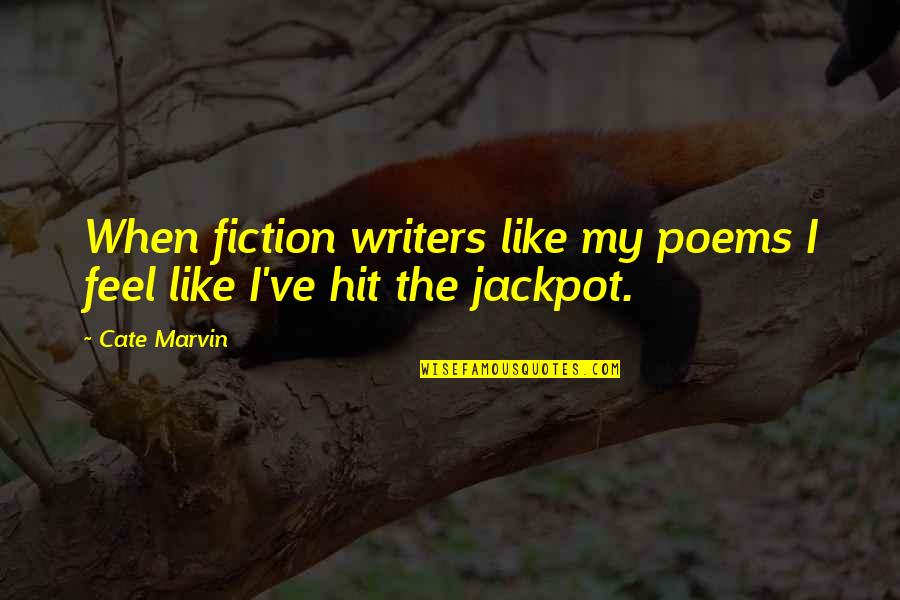 Cate Marvin Quotes By Cate Marvin: When fiction writers like my poems I feel