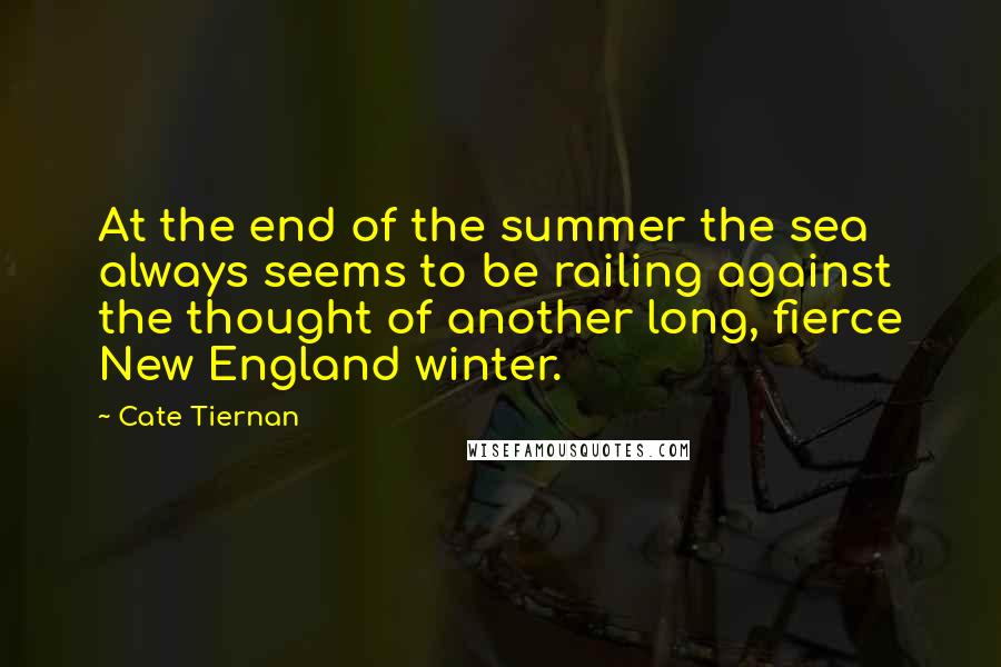 Cate Tiernan quotes: At the end of the summer the sea always seems to be railing against the thought of another long, fierce New England winter.