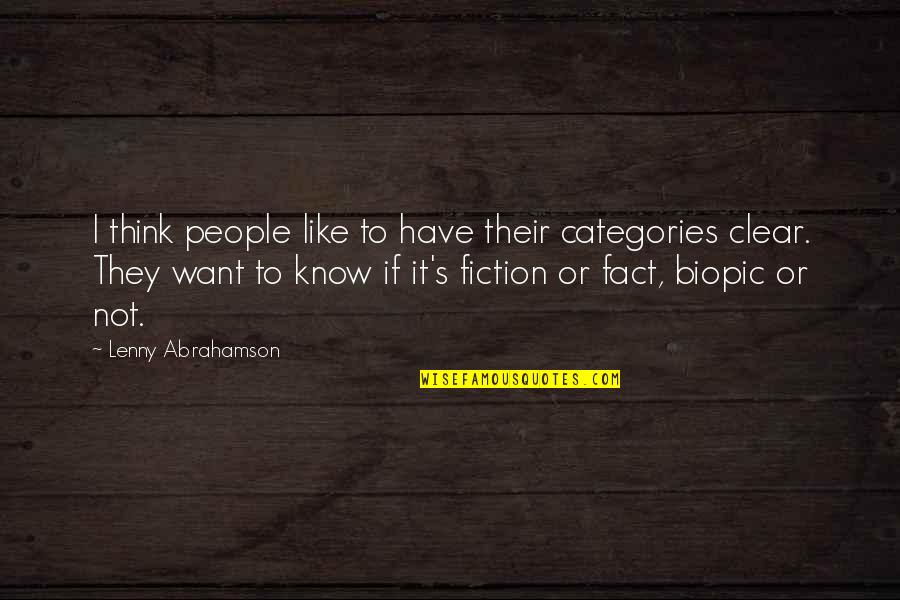 Categories Quotes By Lenny Abrahamson: I think people like to have their categories