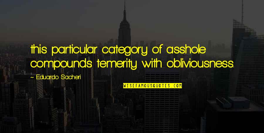 Category Quotes By Eduardo Sacheri: this particular category of asshole compounds temerity with