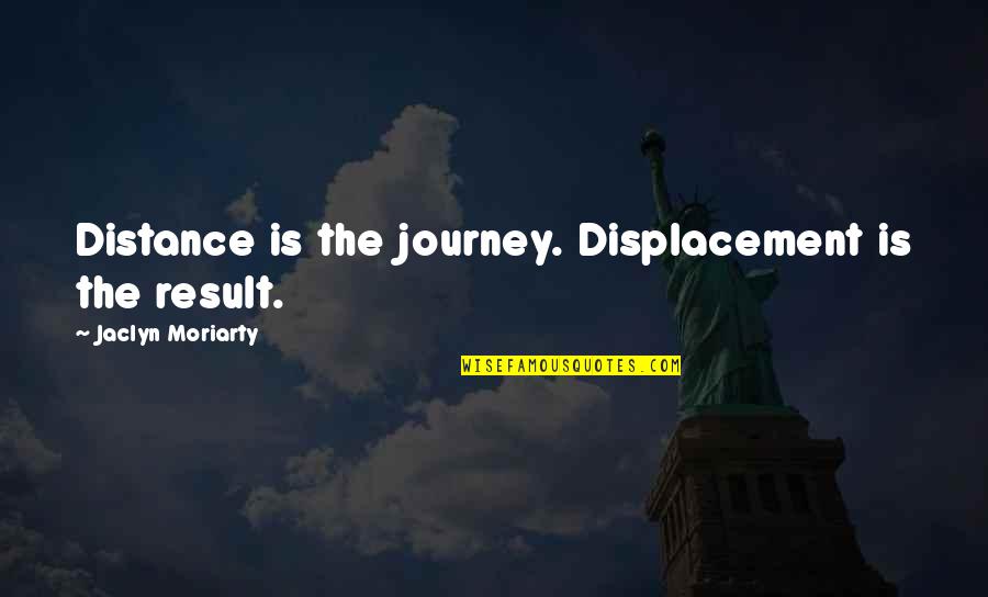 Catelyn Stark Mother Quotes By Jaclyn Moriarty: Distance is the journey. Displacement is the result.