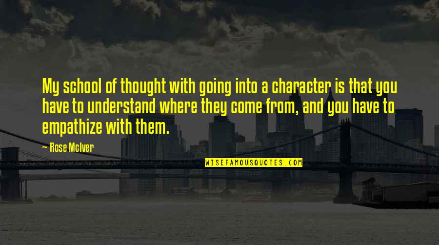 Catenaccio Magazine Quotes By Rose McIver: My school of thought with going into a Catenaccio Magazine Quotes By Rose McIver: My school of thought with going into a