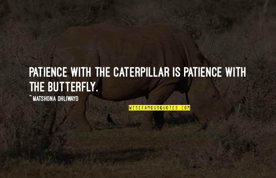 Caterpillar Quotes By Matshona Dhliwayo: Patience with the caterpillar is patience with the