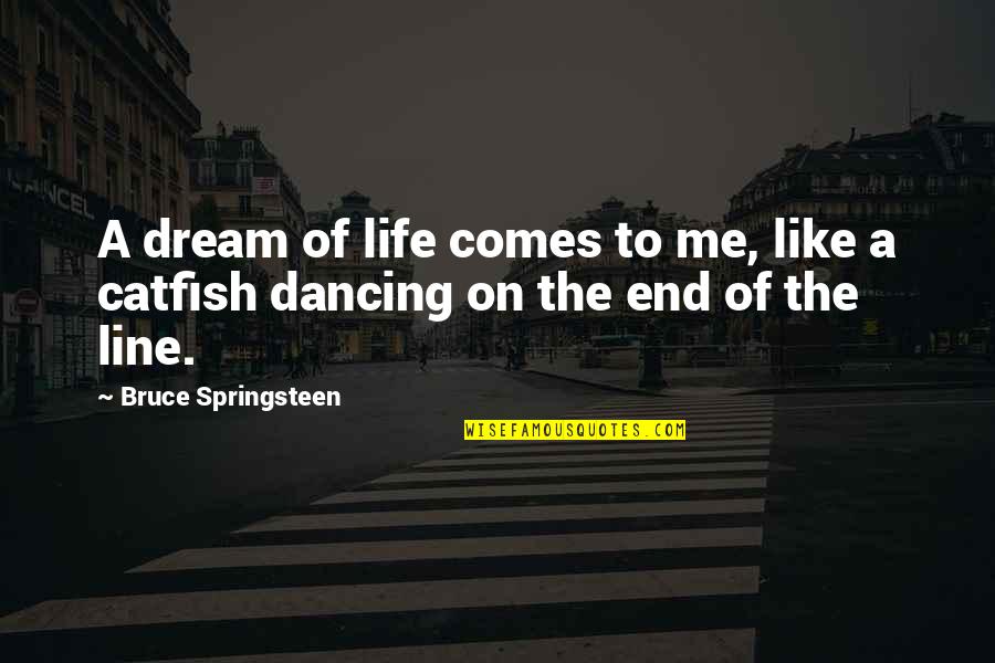Catfish Fishing Quotes By Bruce Springsteen: A dream of life comes to me, like
