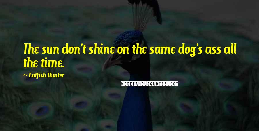 Catfish Hunter quotes: The sun don't shine on the same dog's ass all the time.