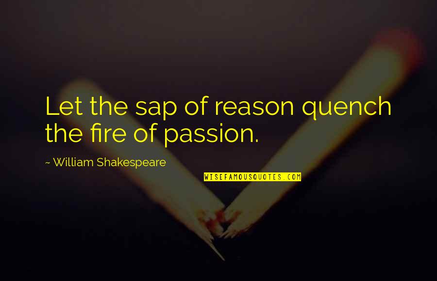 Catharsis In A Sentence Quotes By William Shakespeare: Let the sap of reason quench the fire