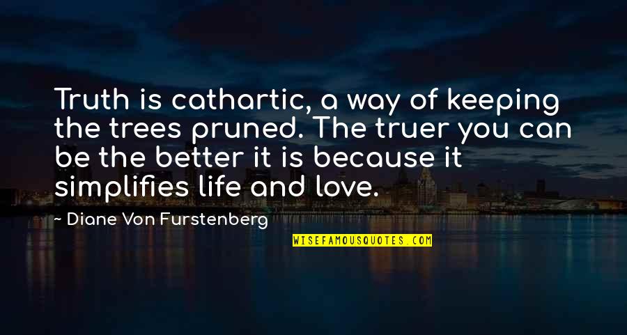 Cathartic Quotes By Diane Von Furstenberg: Truth is cathartic, a way of keeping the