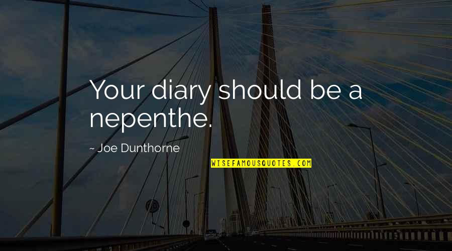 Cathartic Quotes By Joe Dunthorne: Your diary should be a nepenthe.