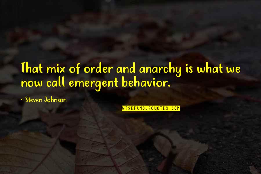 Cathedrals Of Culture Quotes By Steven Johnson: That mix of order and anarchy is what