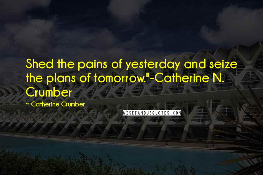 Catherine Crumber quotes: Shed the pains of yesterday and seize the plans of tomorrow."-Catherine N. Crumber