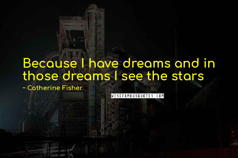 Catherine Fisher quotes: Because I have dreams and in those dreams I see the stars