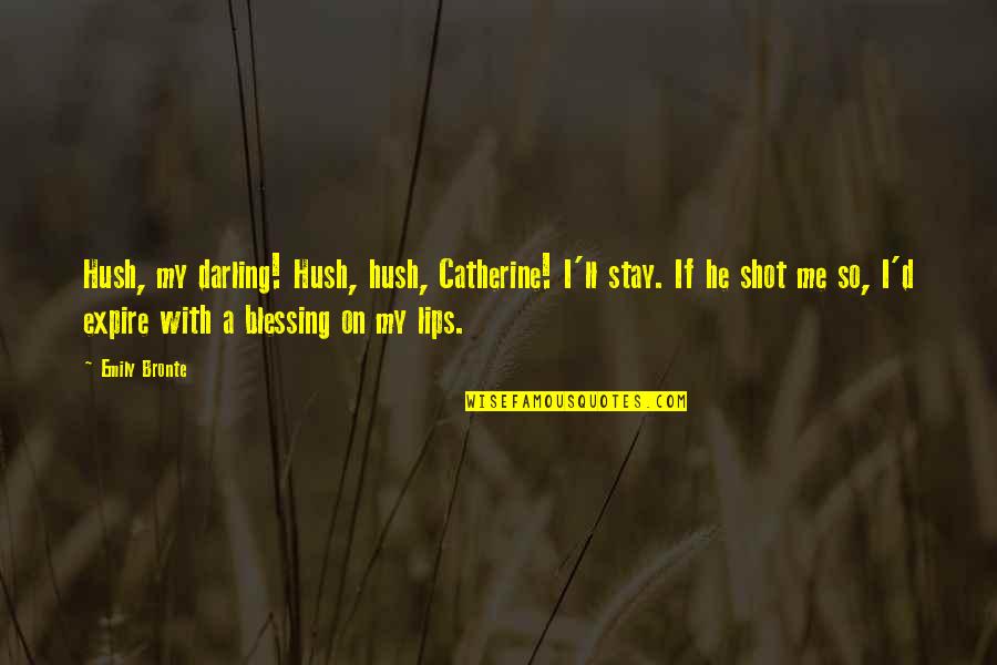 Catherine Heathcliff Quotes By Emily Bronte: Hush, my darling! Hush, hush, Catherine! I'll stay.