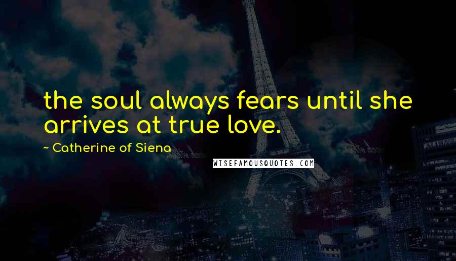 Catherine Of Siena quotes: the soul always fears until she arrives at true love.