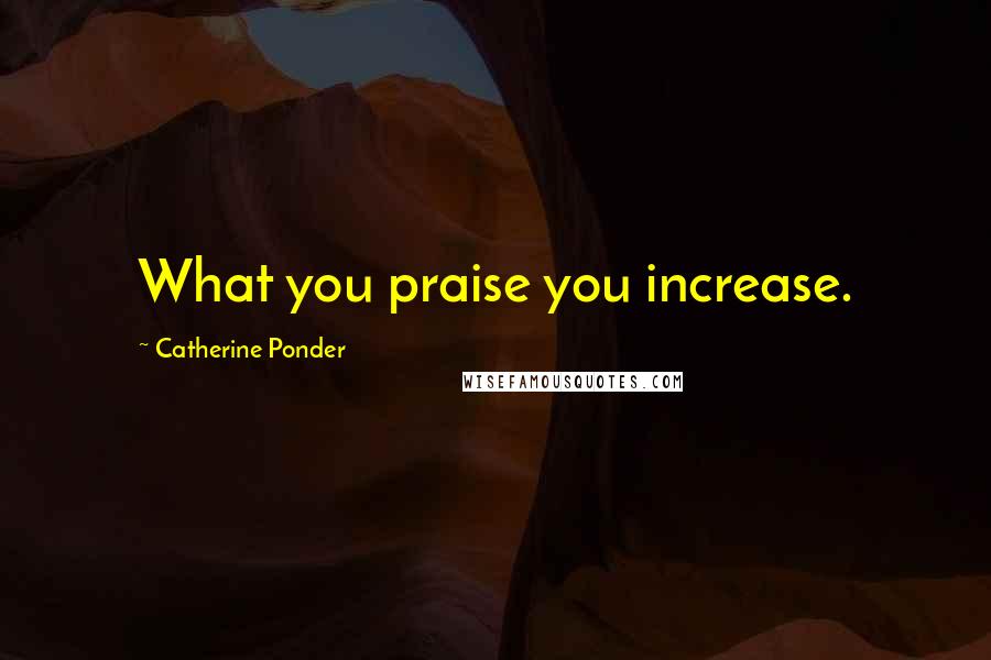 Catherine Ponder quotes: What you praise you increase.