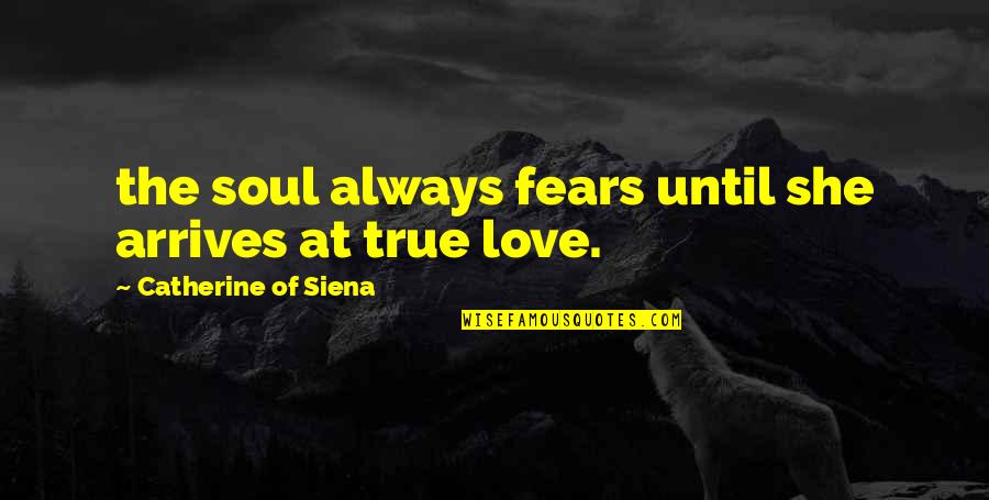 Catherine Siena Quotes By Catherine Of Siena: the soul always fears until she arrives at