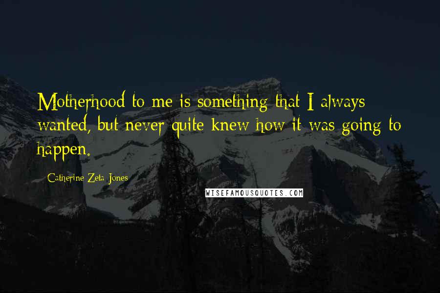 Catherine Zeta-Jones quotes: Motherhood to me is something that I always wanted, but never quite knew how it was going to happen.