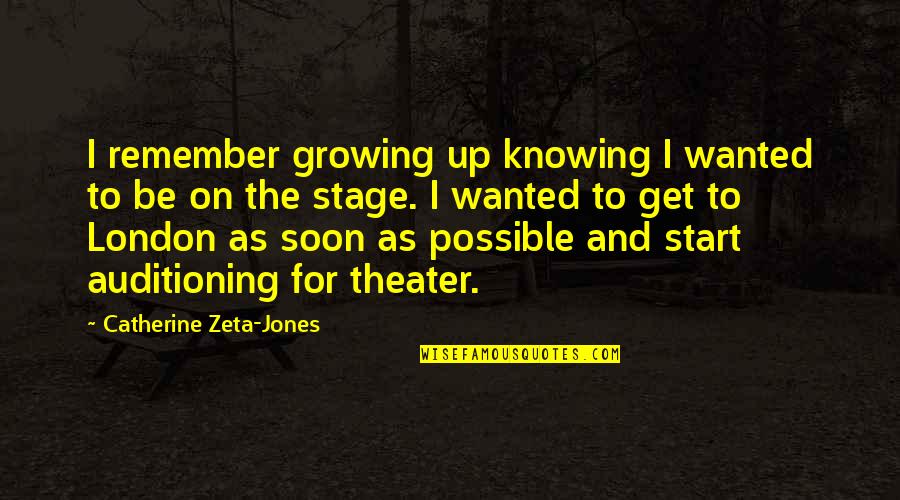 Catherine Zeta Quotes By Catherine Zeta-Jones: I remember growing up knowing I wanted to