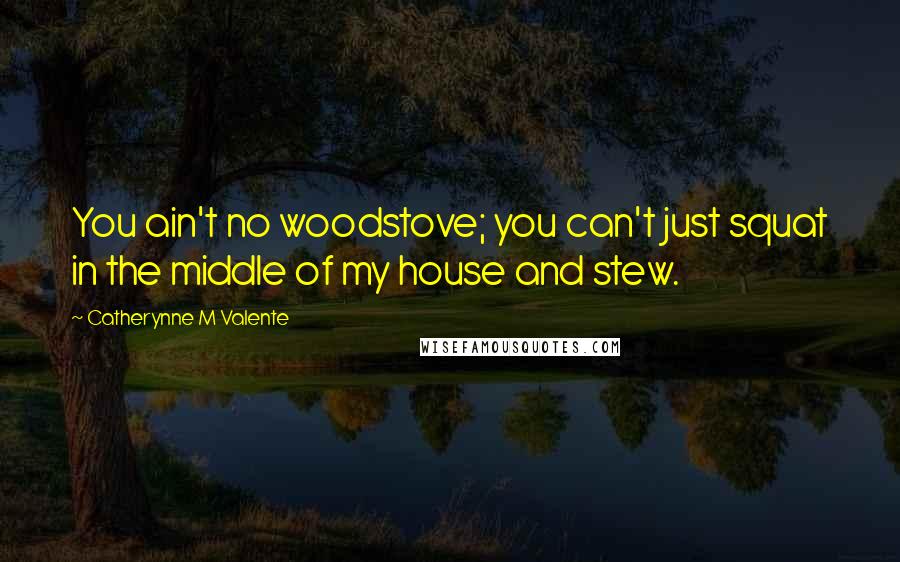 Catherynne M Valente quotes: You ain't no woodstove; you can't just squat in the middle of my house and stew.