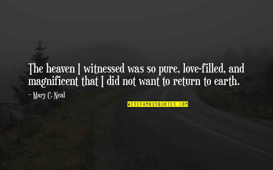 Catholic Christmas Wishes Quotes By Mary C. Neal: The heaven I witnessed was so pure, love-filled, Catholic Christmas Wishes Quotes By Mary C. Neal: The heaven I witnessed was so pure, love-filled,