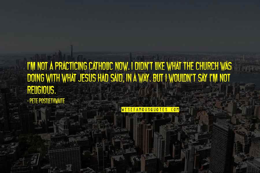Catholic Church Quotes By Pete Postlethwaite: I'm not a practicing Catholic now. I didn't