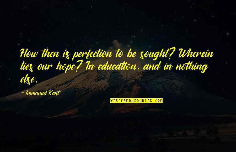Catling Astrobiology Quotes By Immanuel Kant: How then is perfection to be sought? Wherein
