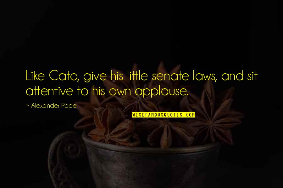 Cato Quotes By Alexander Pope: Like Cato, give his little senate laws, and