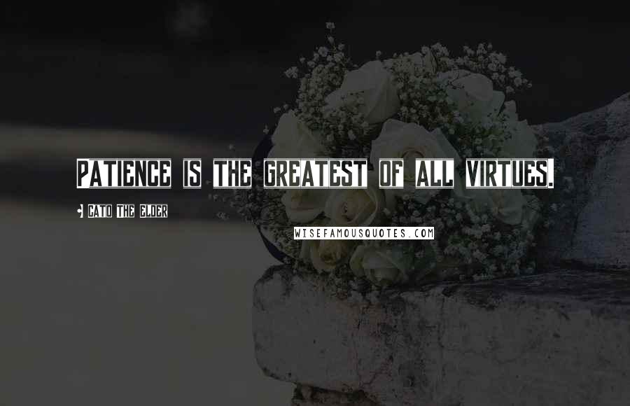 Cato The Elder quotes: Patience is the greatest of all virtues.