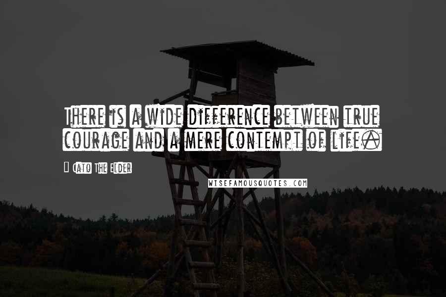 Cato The Elder quotes: There is a wide difference between true courage and a mere contempt of life.