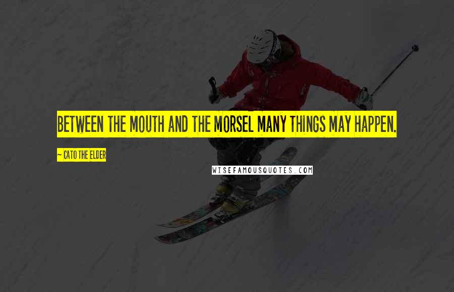 Cato The Elder quotes: Between the mouth and the morsel many things may happen.