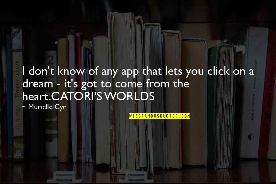 Catori Quotes By Murielle Cyr: I don't know of any app that lets