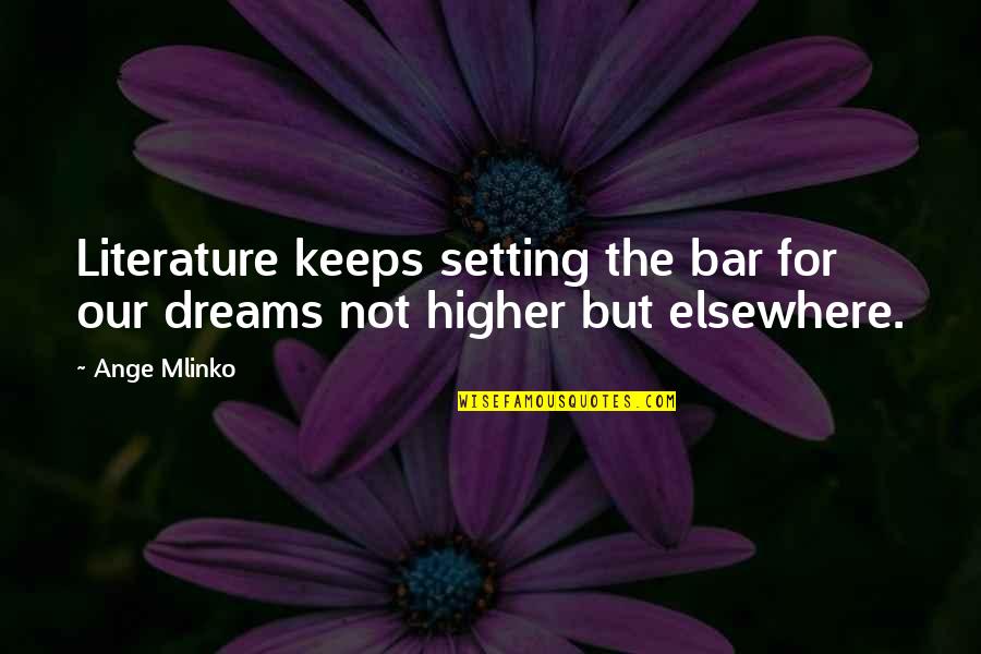 Catorze Ou Quotes By Ange Mlinko: Literature keeps setting the bar for our dreams