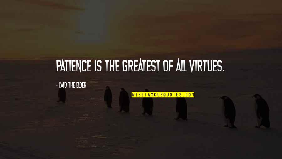 Cato's Quotes By Cato The Elder: Patience is the greatest of all virtues.