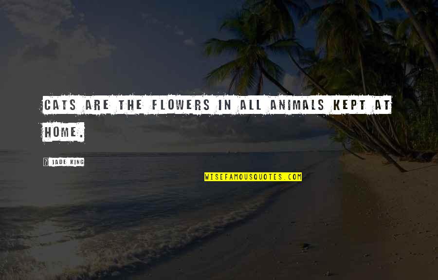 Cats And Flowers Quotes By Jade King: Cats are the flowers in all animals kept