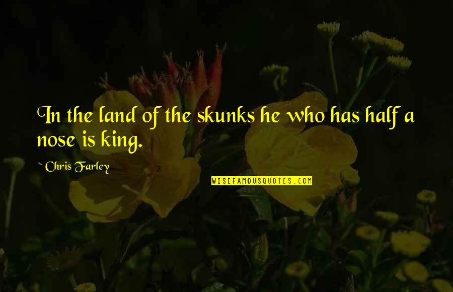 Cats And Lions Quotes By Chris Farley: In the land of the skunks he who