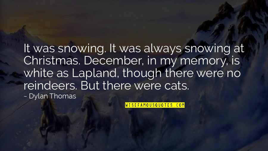 Cats Christmas Quotes By Dylan Thomas: It was snowing. It was always snowing at