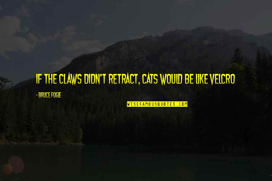 Cats Claws Quotes By Bruce Fogle: If the claws didn't retract, cats would be Cats Claws Quotes By Bruce Fogle: If the claws didn't retract, cats would be